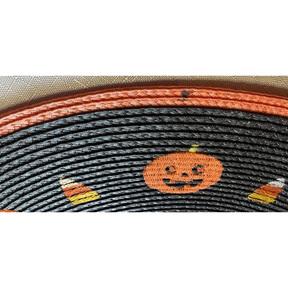 Halloween Pumpkin Place Mats Set of 4 Embroidered Excellent Preowned Condition - Picture 10 of 12